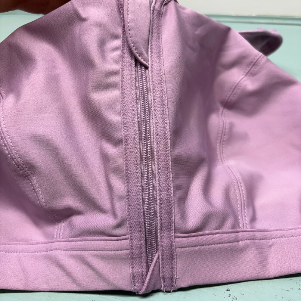 40DD Full Figure Plus Size Zip Up Front-Closure Sports Bra Wirefree Glamorise - Picture 7 of 7